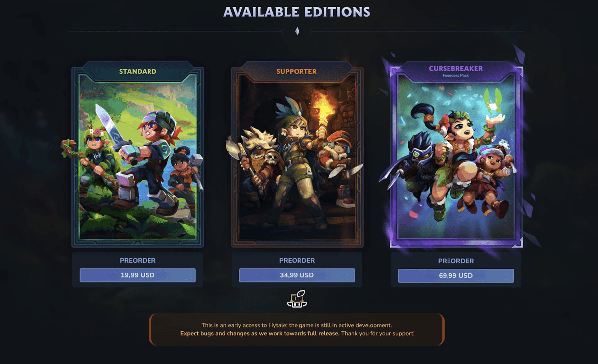 ‘Hytale’ Early Access Pricing And Game Editions Revealed