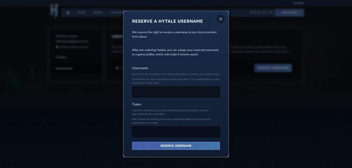 ‘Hytale’ Account Creation Live & First Look At Username Reservation